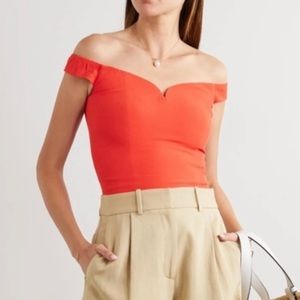 REFORMATION Giada red off shoulder top size 6